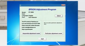 Phần Mềm Epson ET-2600 Adjustment Program