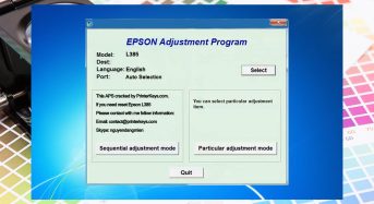 Phần Mềm Epson L385 Adjustment Program