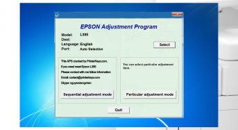 Phần Mềm Epson L395 Adjustment Program