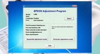 Phần Mềm Epson L485 Adjustment Program