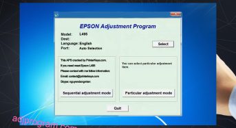 Phần Mềm Epson L495 Adjustment Program