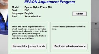 Phần Mềm Epson T60 Adjustment Program