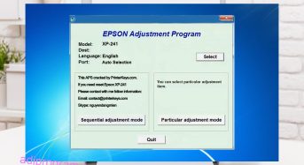 Phần Mềm Epson XP-241 Adjustment Program