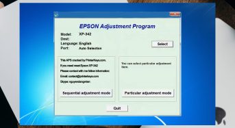 Phần Mềm Epson XP-342 Adjustment Program