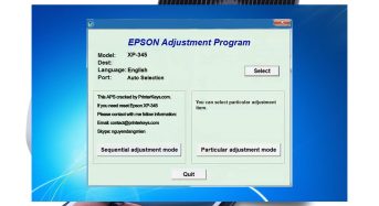 Phần Mềm Epson XP-345 Adjustment Program