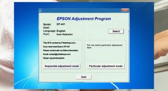 Phần Mềm Epson XP-441 Adjustment Program