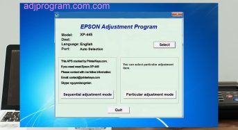 Phần Mềm Epson XP-445 Adjustment Program