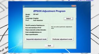 Phần Mềm Epson XP-447 Adjustment Program