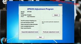 Phần Mềm Epson XP-640 Adjustment Program