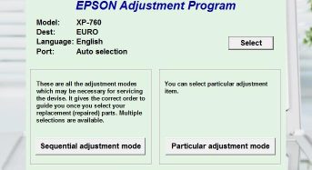 Phần Mềm Epson XP 760 Adjustment Program