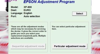 Phần Mềm Epson XP 800 Adjustment Program