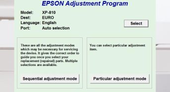 Phần Mềm Epson XP 810 Adjustment Program