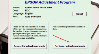 Phần Mềm Epson WF-1100 Adjustment Program