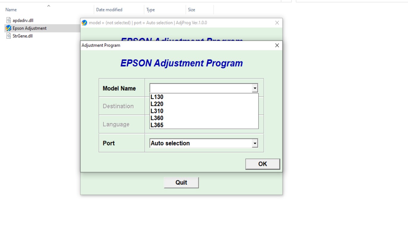 Đặt mặt hàng Epson L3215 Resetter miễn phí không cần mật khẩu - Download