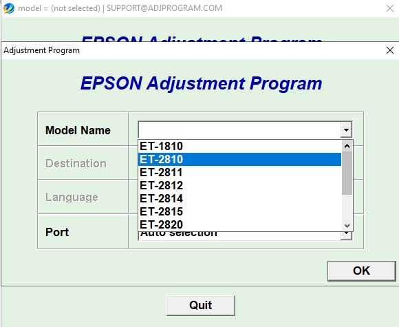 Epson ET-2826 Adjustment Program