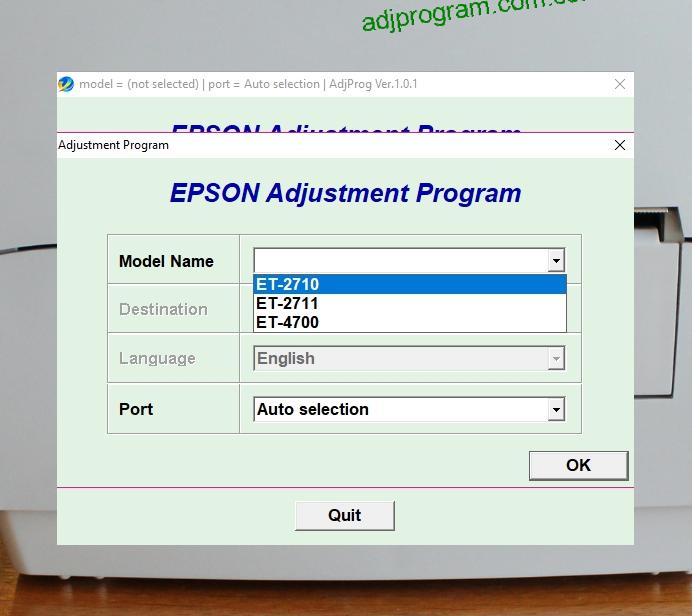 Epson ET 2710 Adjustment Program