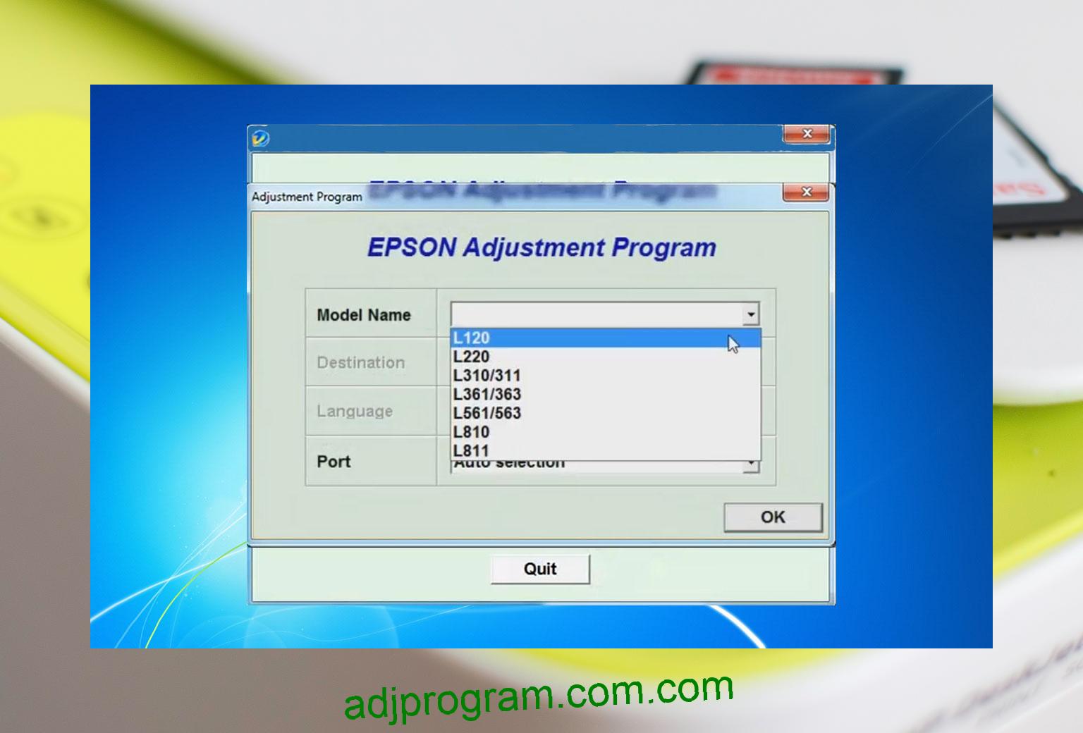 Phần Mềm Epson L120 Adjustment Program Omi Maps 8842