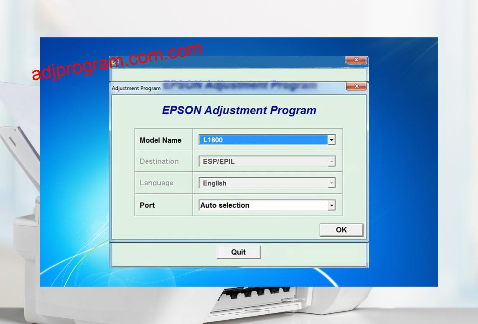 Epson L1800 Adjustment Program