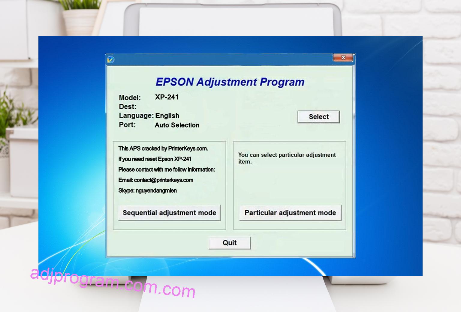 Epson XP-241 Adjustment Program