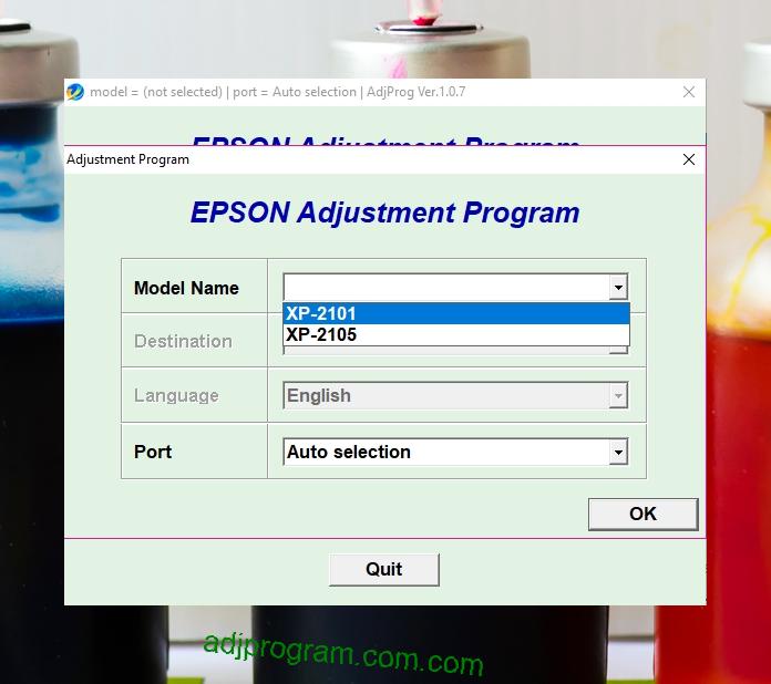 Epson XP 2101 Adjustment Program