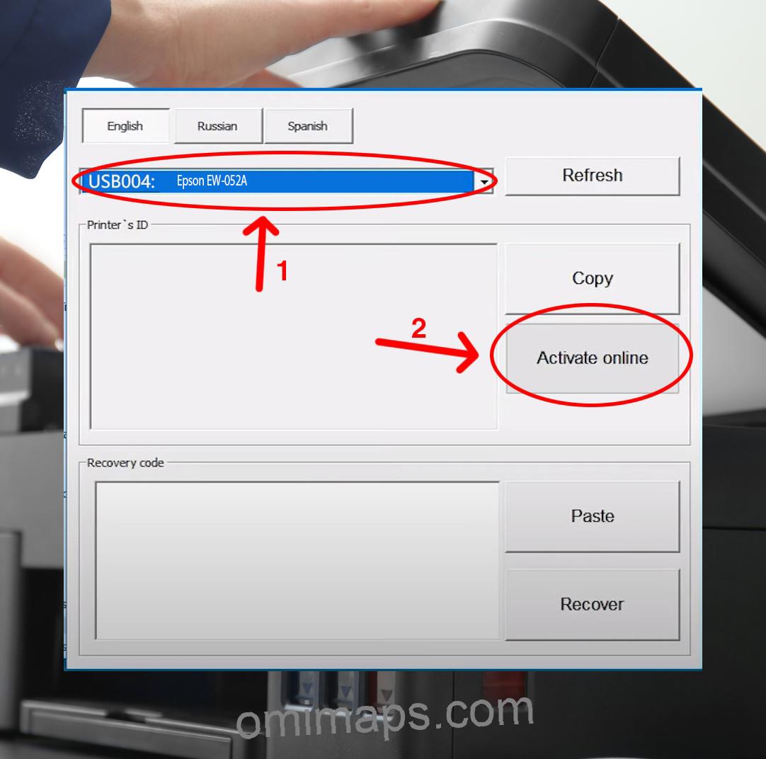 Active Epson EW-052A Chipless Firmware 