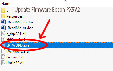 Update Chipless Firmware Epson PX5V2 3