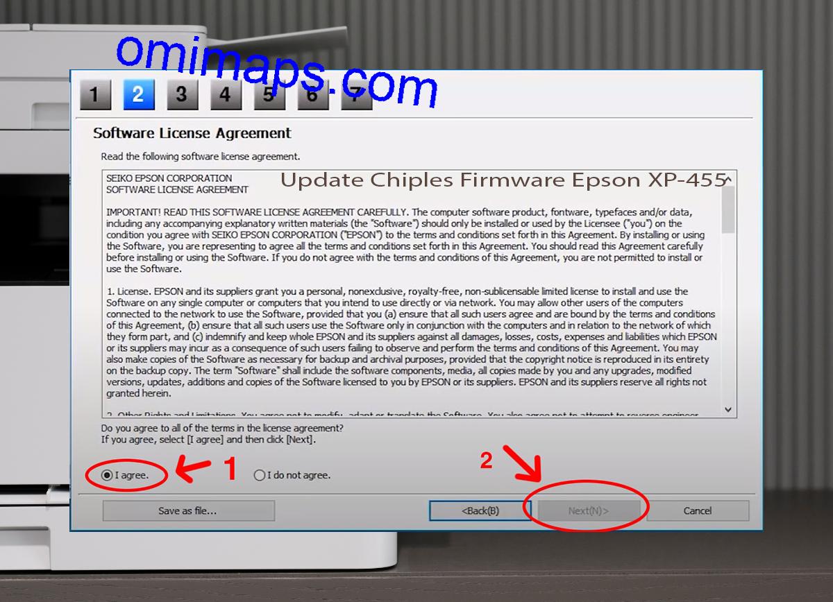Update Chipless Firmware Epson XP-455 5