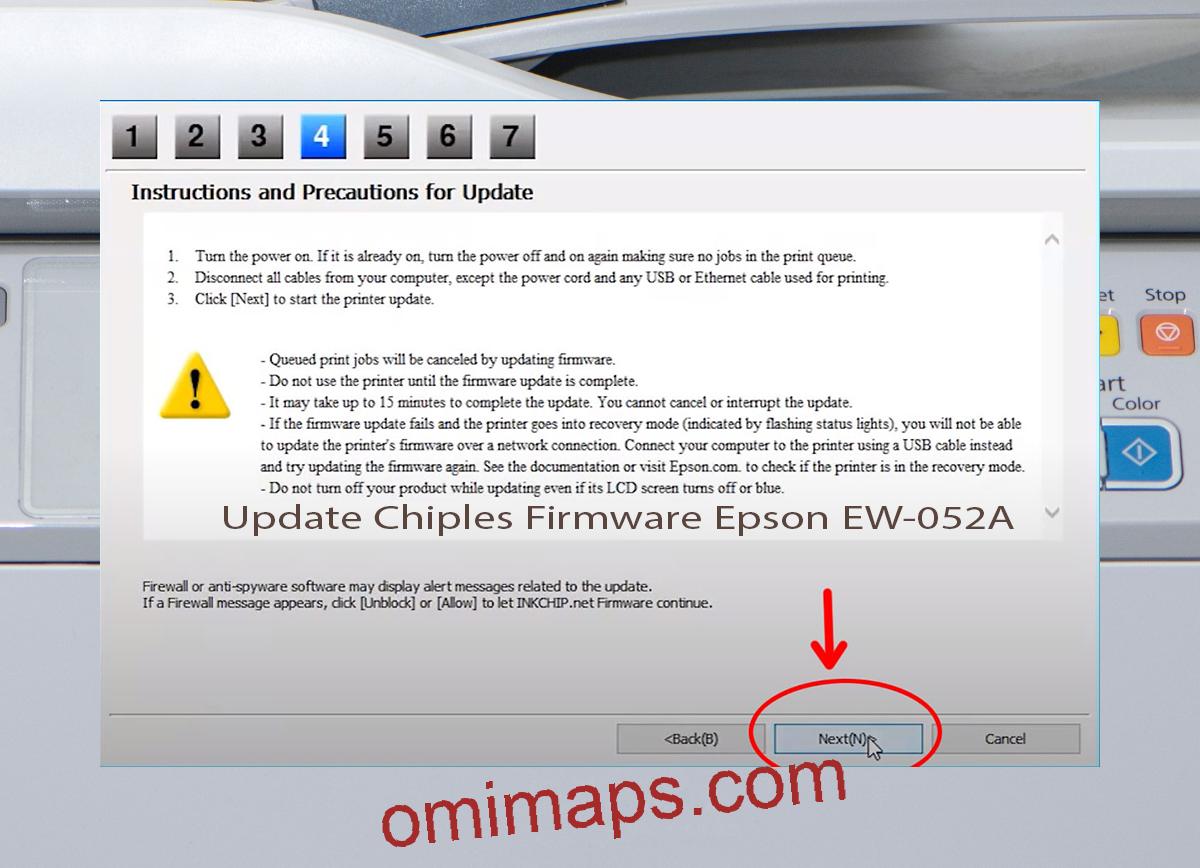 Update Chipless Firmware Epson EW-052A 6