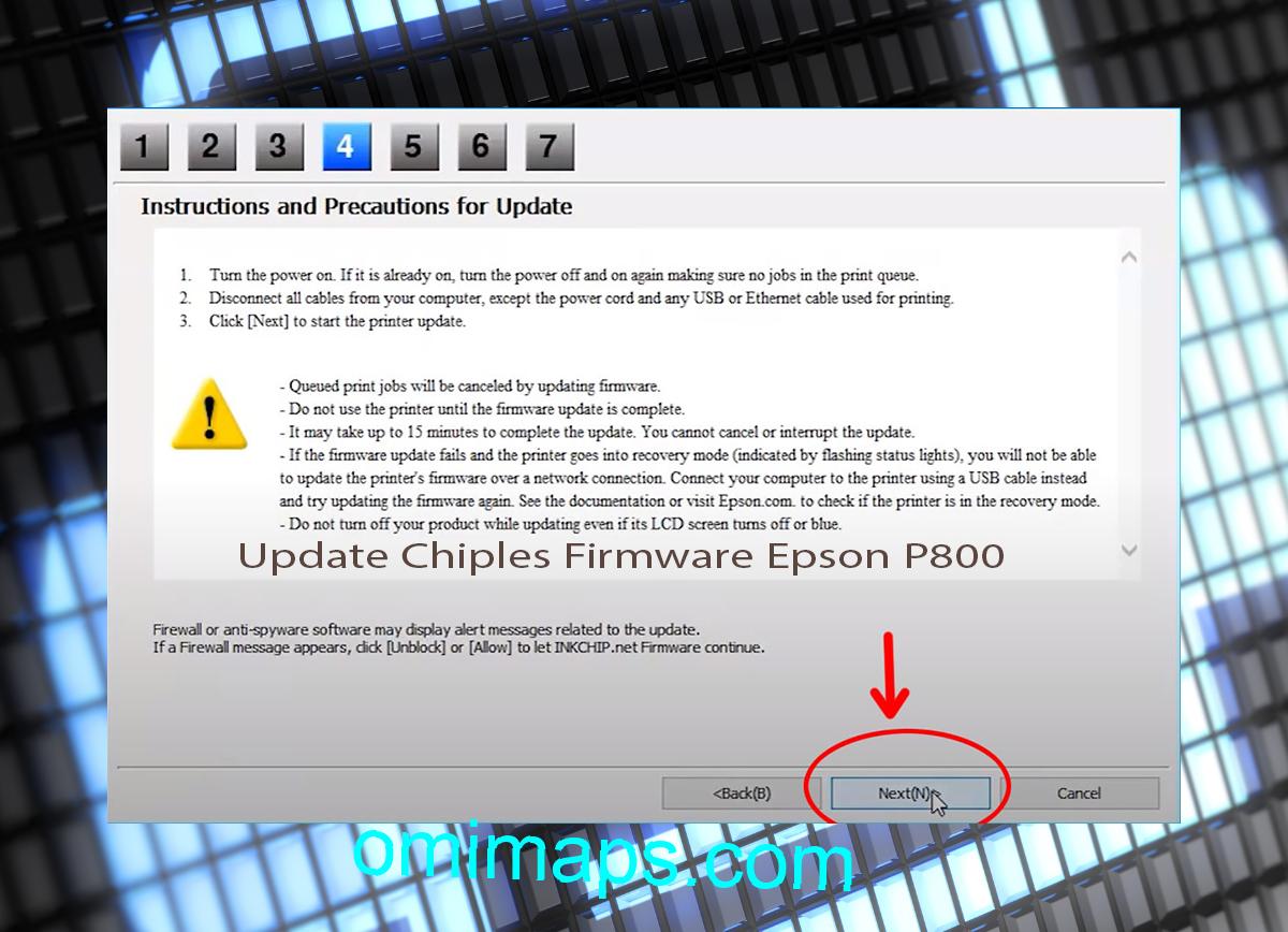 Update Chipless Firmware Epson P800 6