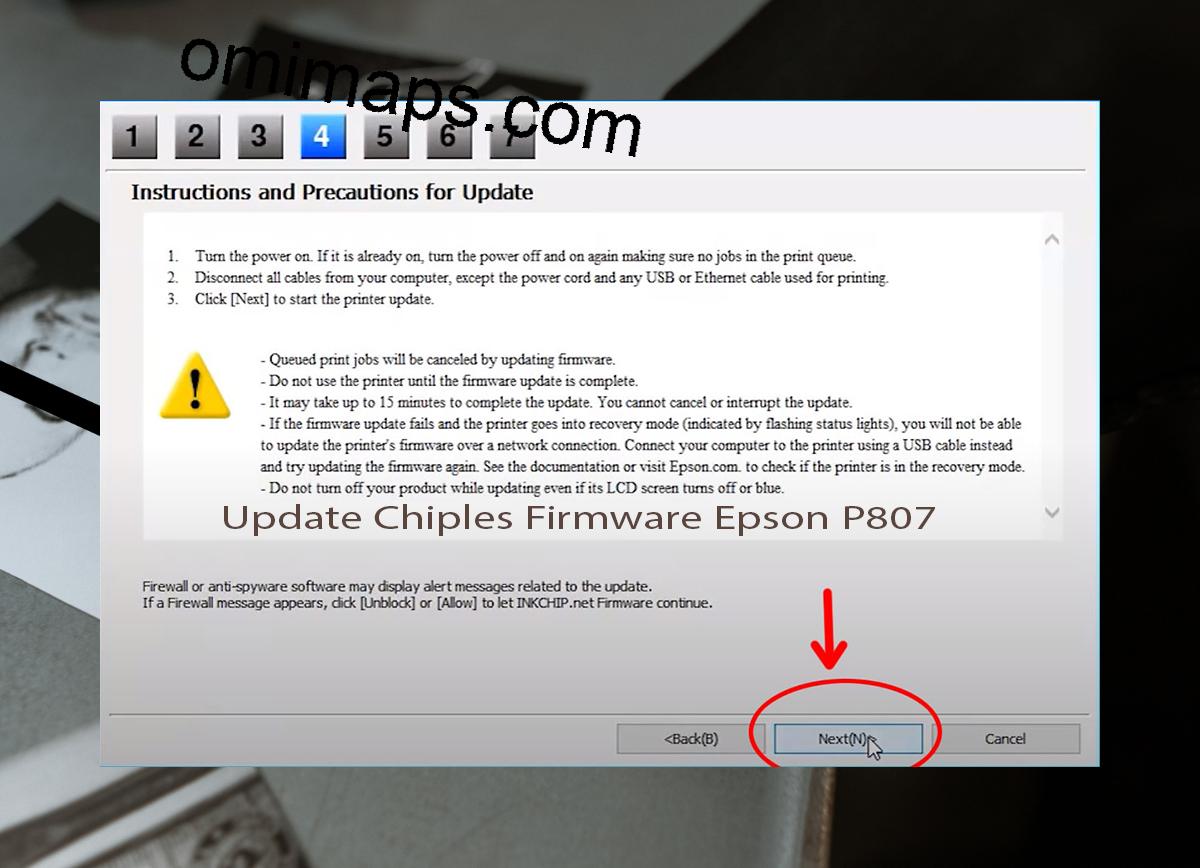 Update Chipless Firmware Epson P807 6