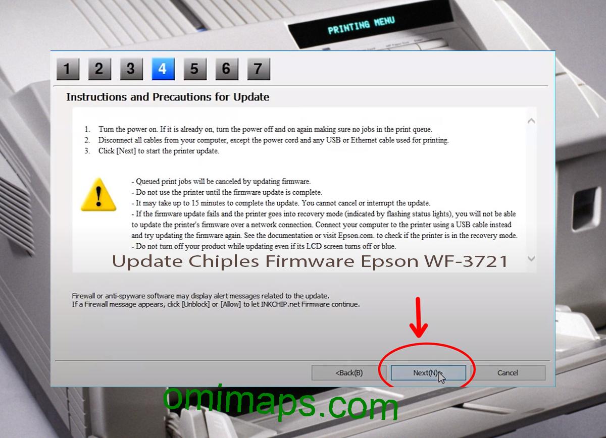 Update Chipless Firmware Epson WF-3721 6