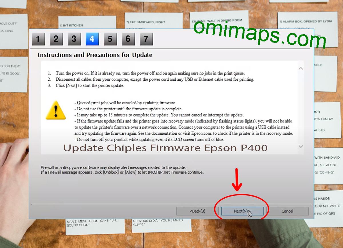 Update Chipless Firmware Epson P400 6