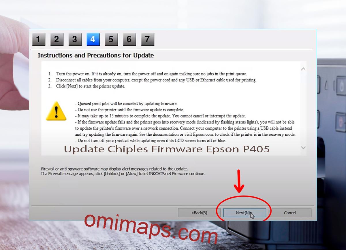 Update Chipless Firmware Epson P405 6