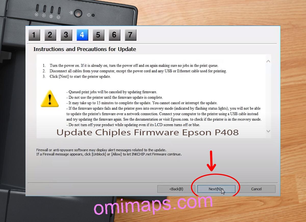 Update Chipless Firmware Epson P408 6