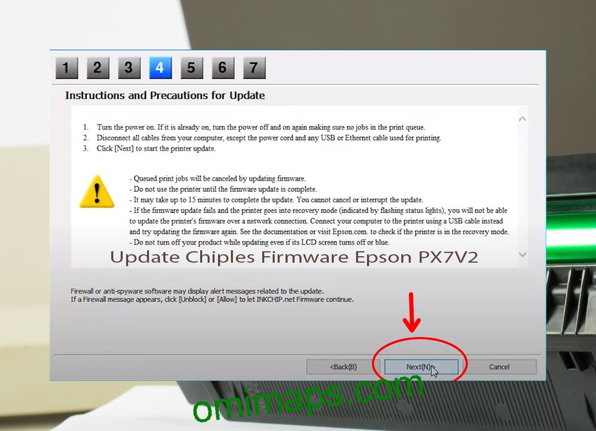 Update Chipless Firmware Epson PX7V2 6